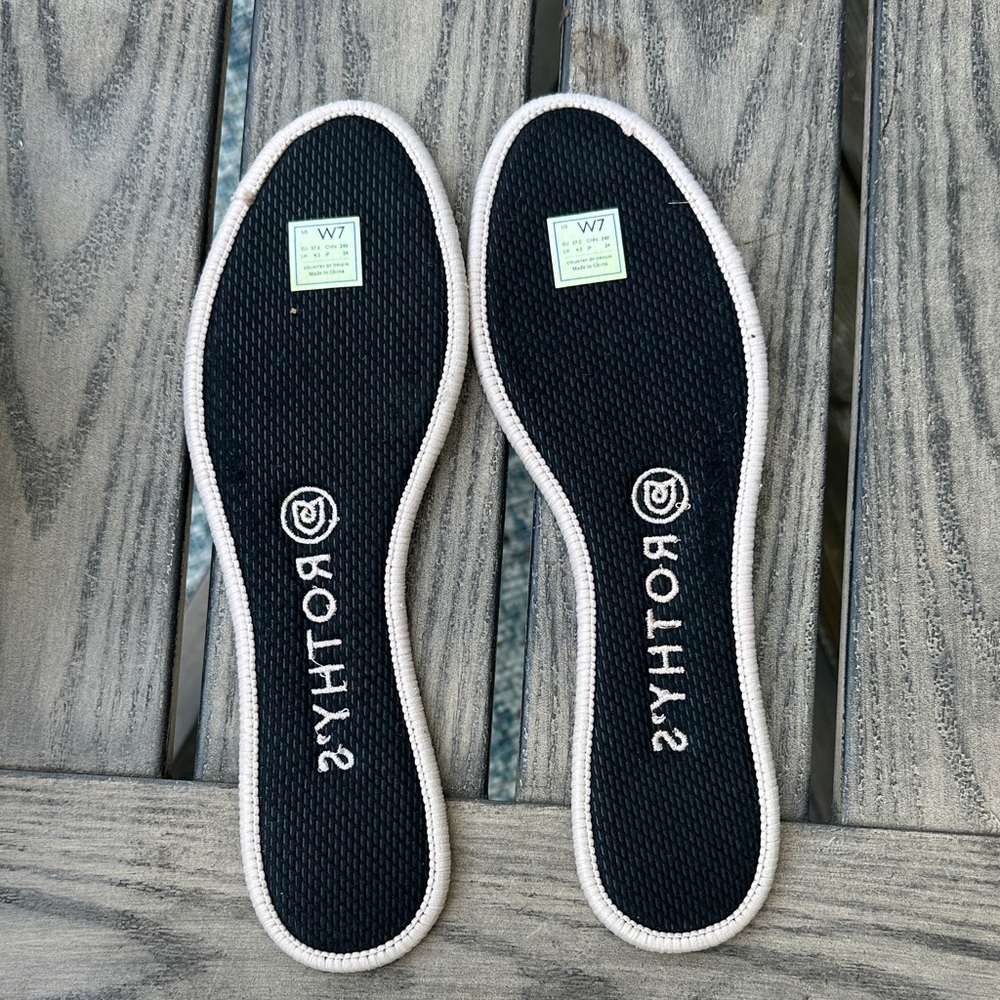 Rothy's Women's Cream and Blue Flats - Picture 9 of 10